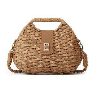 Handmade Straw Woven Bag Beach Clutch Purses Vacation Shell Shoulder :[